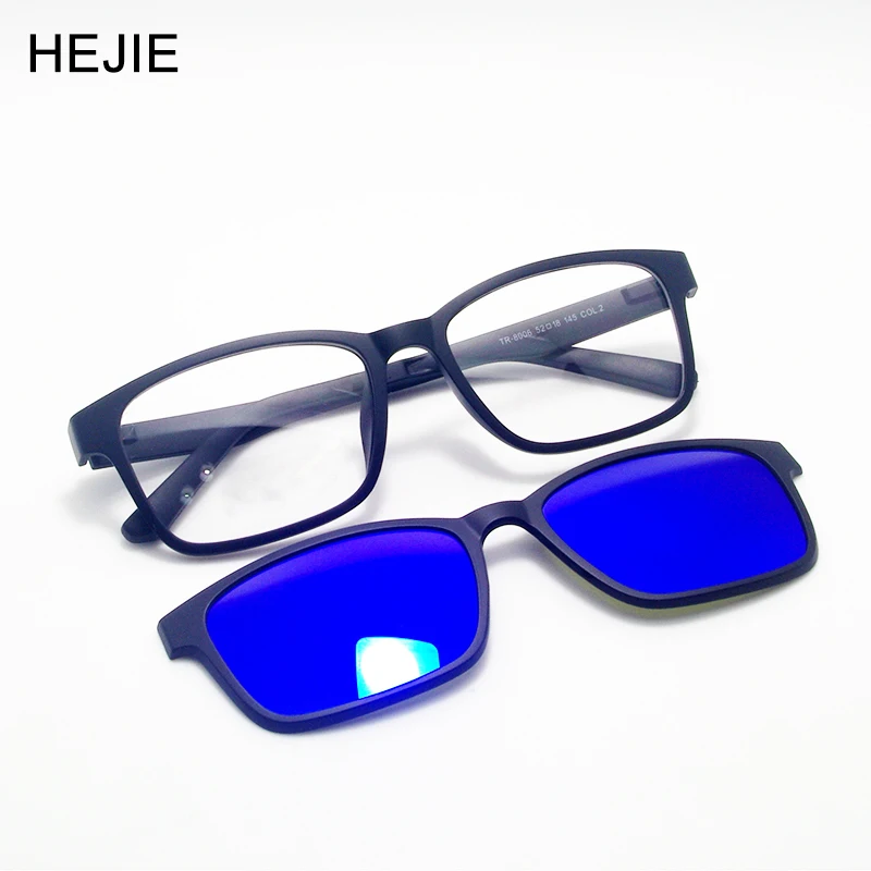 Fashion Men Women Acetate Polarized Clip Sunglasses On Myopia