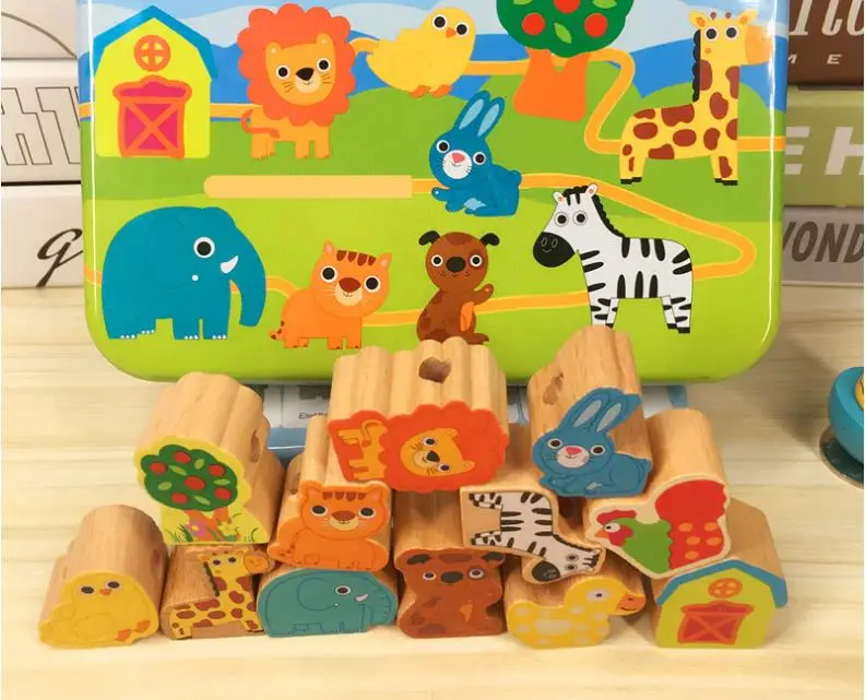 wooden toys puzzles for kids children