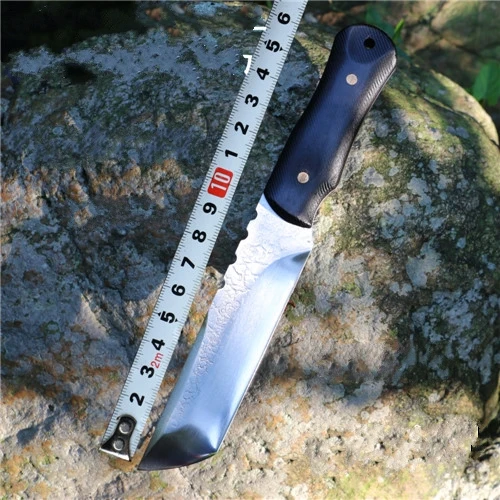 ФОТО Free Fast Shipping Outdoor camping knife Handmade Forged manganese Blade blackwood  Handle Hunting Hunter Knife