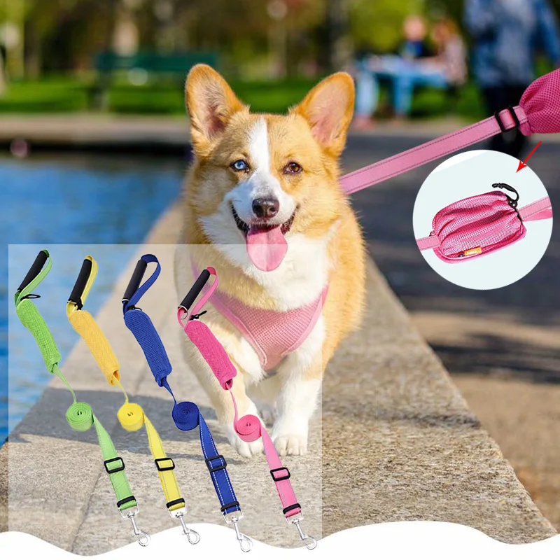 Nylon Pet Reflective Dog Leash Training Leashes Mesh package Safety Collars Rope Lead Convenience Small Medium Large Dogs | Дом и сад