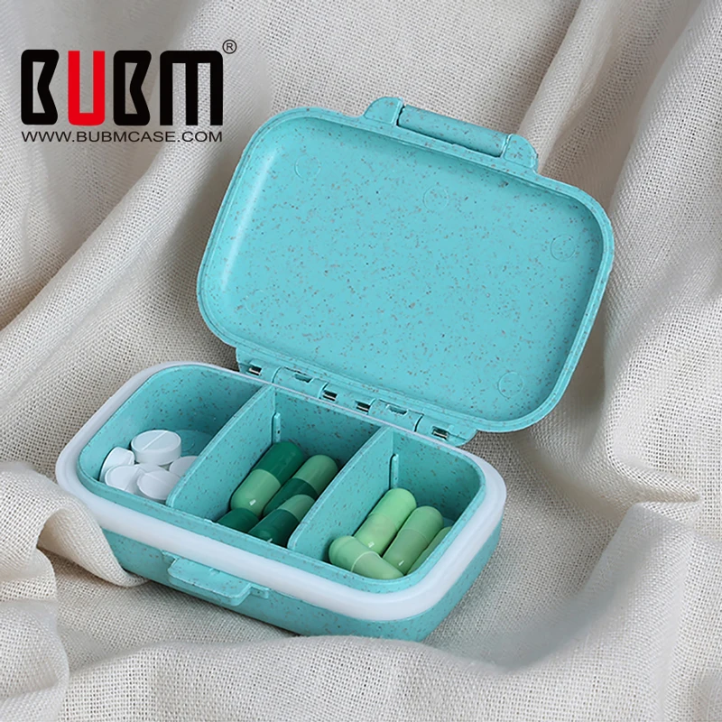 

BUBM Portable 3 Removable Compartments Waterproof Pill Box Organizer,Medicine Travel Pill Case for Vitamin Fish Oil Supplements