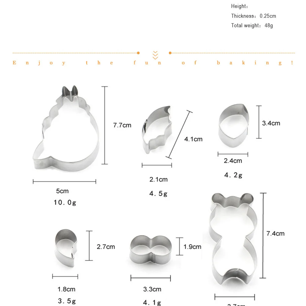 Металлические формочки для печенья, наборы пасхальных формочек для печенья, формочки для кроликов/пряников/животных/рождественских формочек для фруктов/детей 359