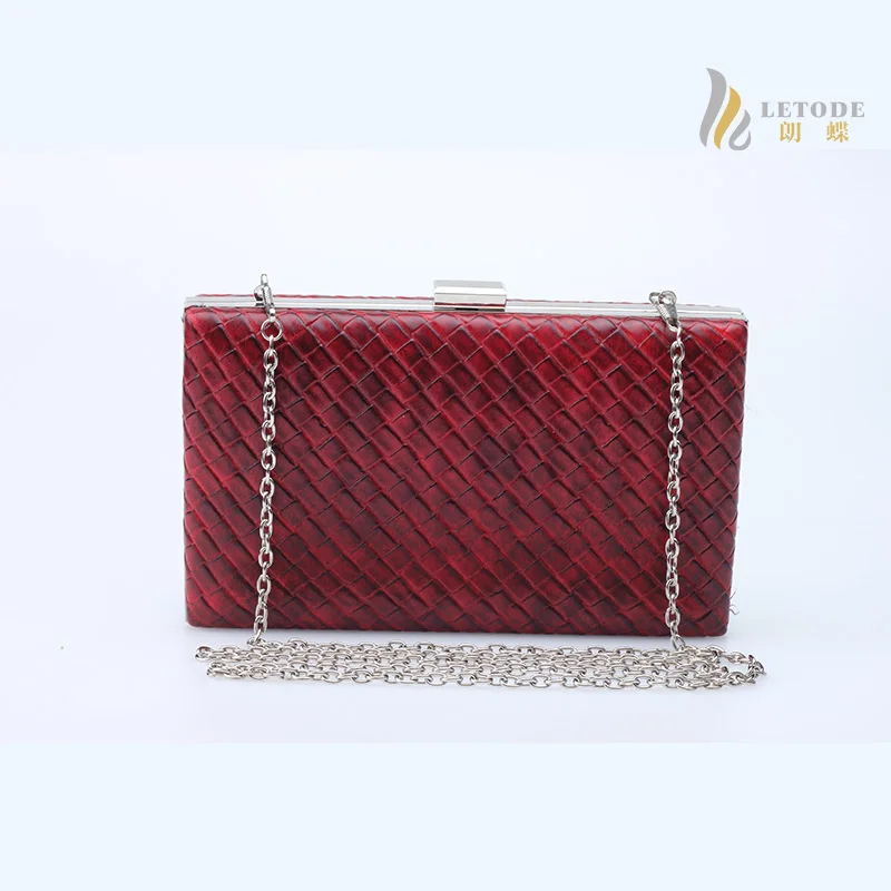 

LETODE Fashion Vintage Women Clutch Evening Bag PU Leather Chain Luxury Handbag Wedding Party Shoulder Bag Messenger Bags Wallet