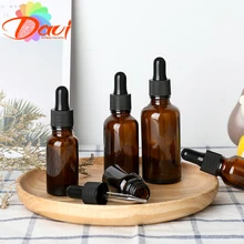 Leere Dropper Flasche Bernstein ätherisches öl Glas Aromatherapie Flüssigkeit Braun 5-50ml Tropfen für massage Pipette Flaschen Nachfüllbar