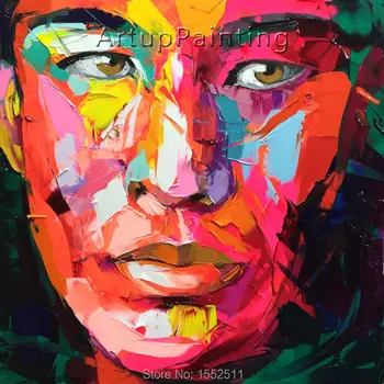 

Palette knife painting portrait Palette knife Face Oil painting Impasto figure on canvas Hand painted Francoise Nielly 16-13