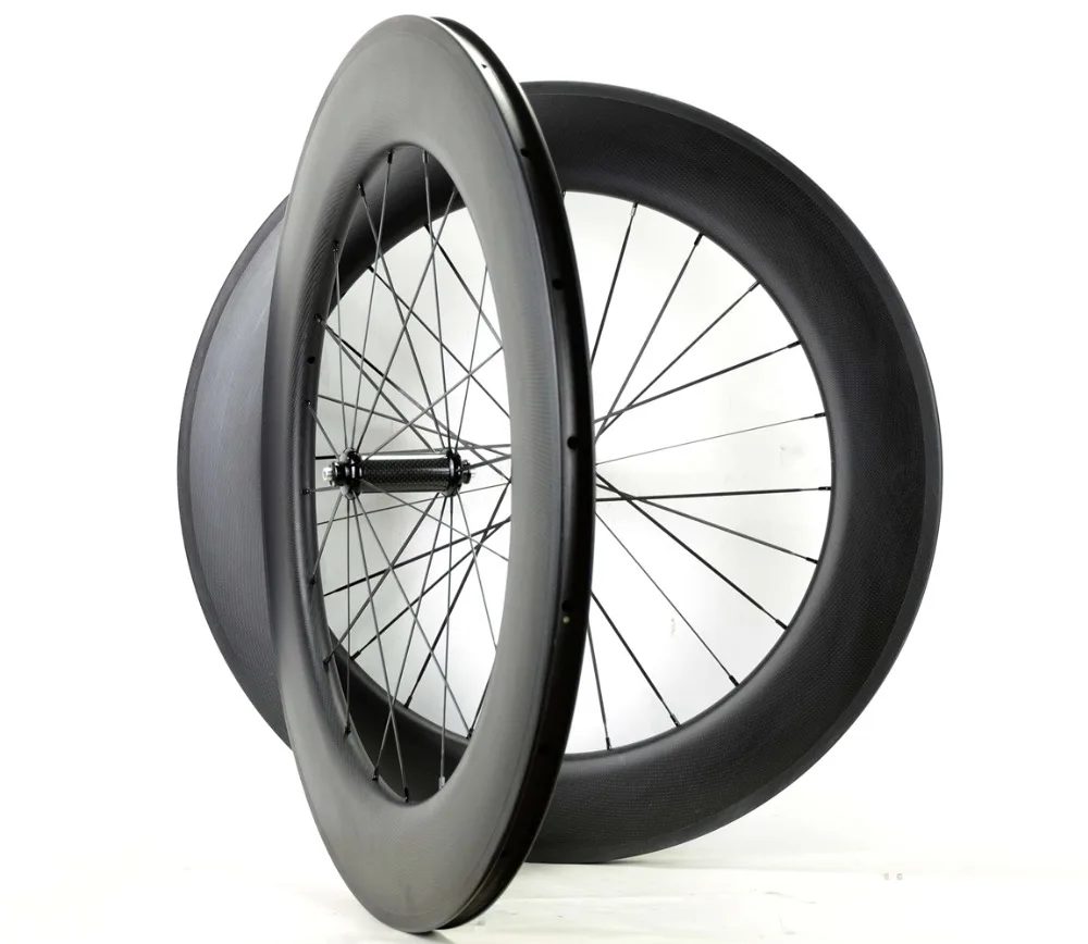 Sale 700C 88mm depth carbon wheels 25mm width clincher/Tubular Road  bike full carbon fiber wheelset  3K matte finish U-shape rim 1
