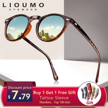 LIOUMO, дизайнерские, унисекс, ультралегкие, TR90, поляризационные солнцезащитные очки, для мужчин и женщин, для вождения, круглые, розовые, оттенки, винтажные, солнцезащитные очки, Gafas De Sol