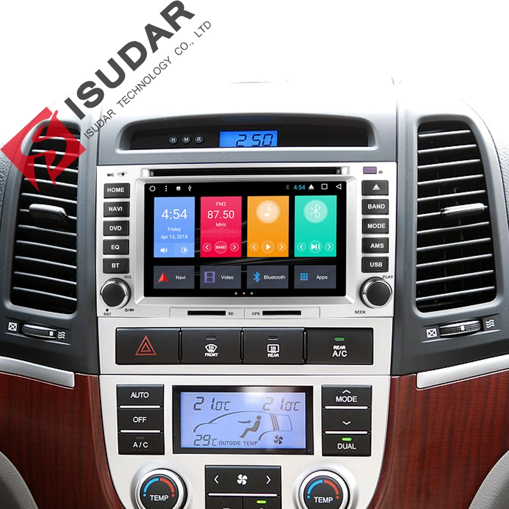 Top Isudar Car Multimedia player 2 din Auto DVD android 7.1.1 6.2 Inch For HYUNDAI/SANTAFE/SANTA FE 2006-2012 Radio 4 Core 4G FM GPS 1