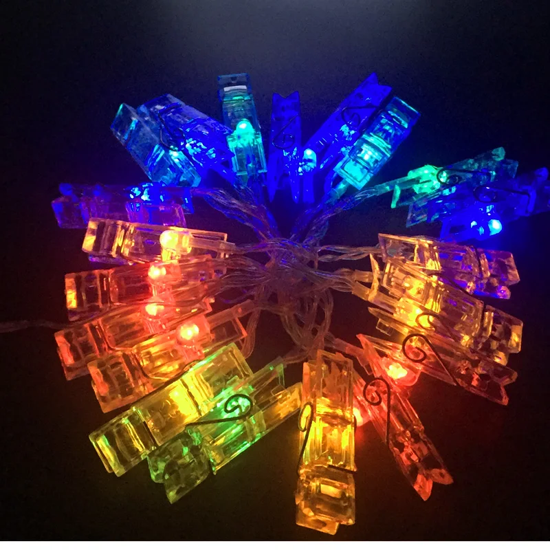 2M RGB warm white LED Fairy String Light Xmas Holiday Decor 20 Leds Garland Photo Clip Strip Luminaria Festival New Year Wedding party Lighting (24)
