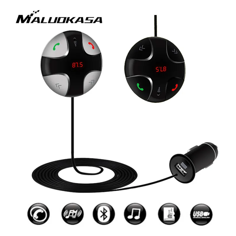 

Car Bluetooth Hands-Free MP3 Player FM Launcher Mobile Phone Car Charger USB TF Card Transmit Frequency Modulation Mode Stereo