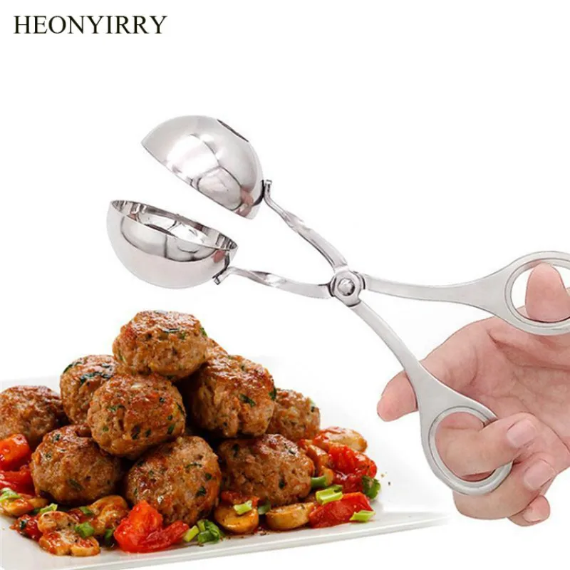 

Meatball Maker Mold 304 Stainless Steel Stuffed DIY Rice Fish Meat Rice Ball Maker Scoop Clip Simple Construction Kitchen Tool