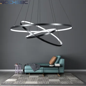 

BOCHSBC 3 Rings LED luminaire lamps Modern Nordic pendant lamp Deco Hanging lights for dining living study room