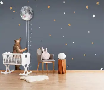 

[Self-Adhesive] 3D Bear Moon Starry Sky Child Room 22 Wall Paper mural Wall Print Decal Wall Murals