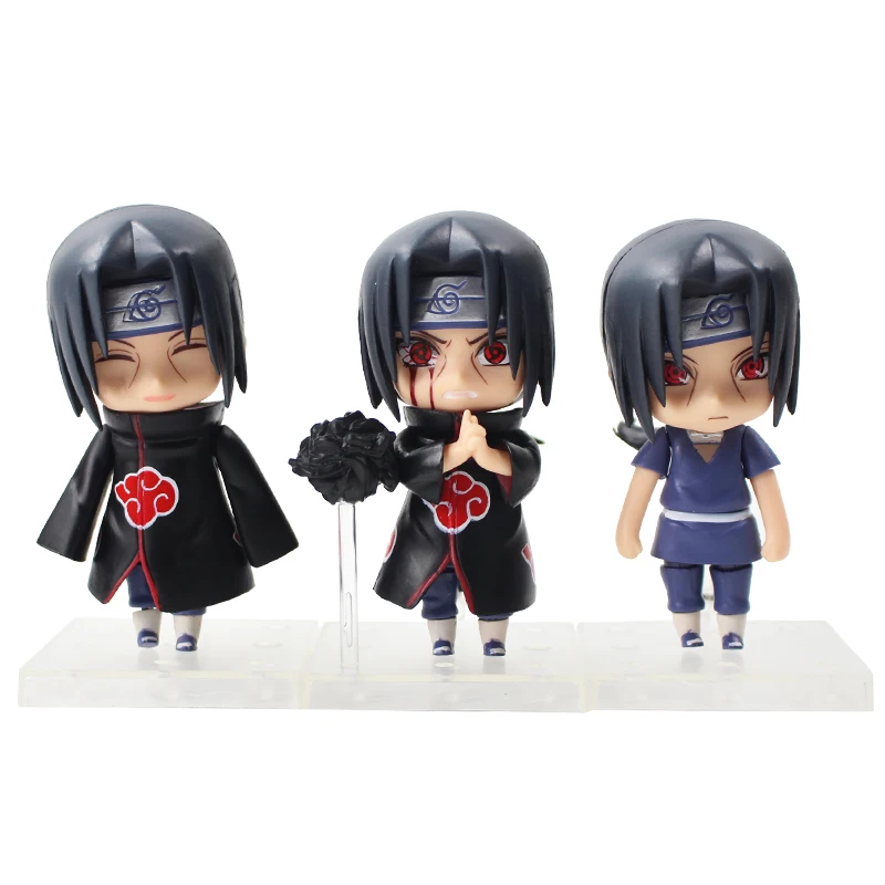 

3pcs/lot 9cm Naruto Shippuden Uchiha Itachi Q Version Nendoroid Mini Figurine PVC Action Figure Collectible Model Toys Doll