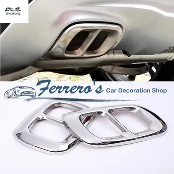 

2pcs/lot Stainless steel Exhause Air filter 2 to 4 Cover For Mercedes-Benz GLA-Class X156 GLA200 180 250 2014 2015 2016