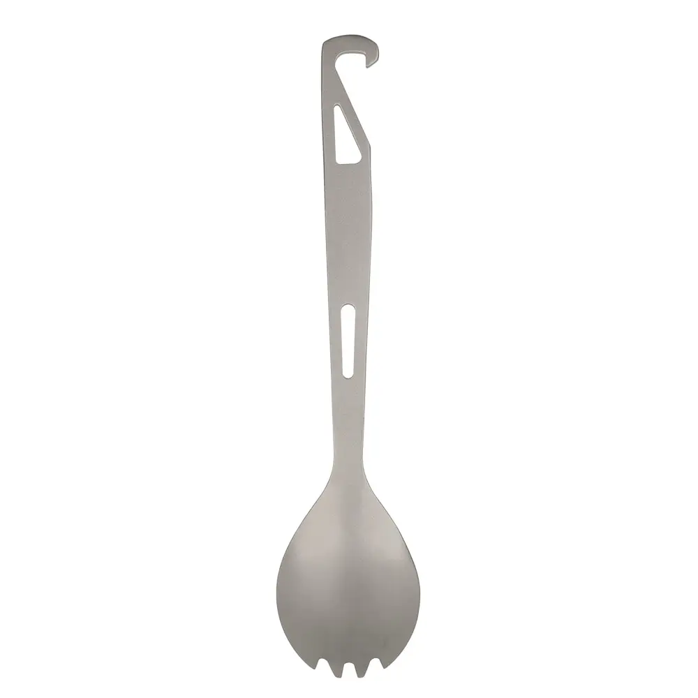

Lixada Titanium Fork Spoon Lightweight Outdoor Dinner Spoon Fork Dinner Cutlery Outdoor Camping Spork with Bottle Opener