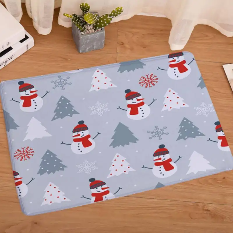 Коврик для дома ванная комната впитываемость воды нескользящий маленький ковер Рождественский лось Снеговик Санта-Клаус шаблон коврик рождественские декорации для дома H