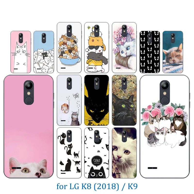 5 0-дюймовый чехол для телефона LG K9/K8 2018 Роскошный из ТПУ с рисунком кошки удачи K 9 8