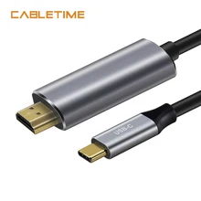 Cabletime USB C to HDMI Cable Type C HDMI Adapter M/M 4K 60Hz Converter 1.8m for MacBook Samsung Galaxy S8+ N102