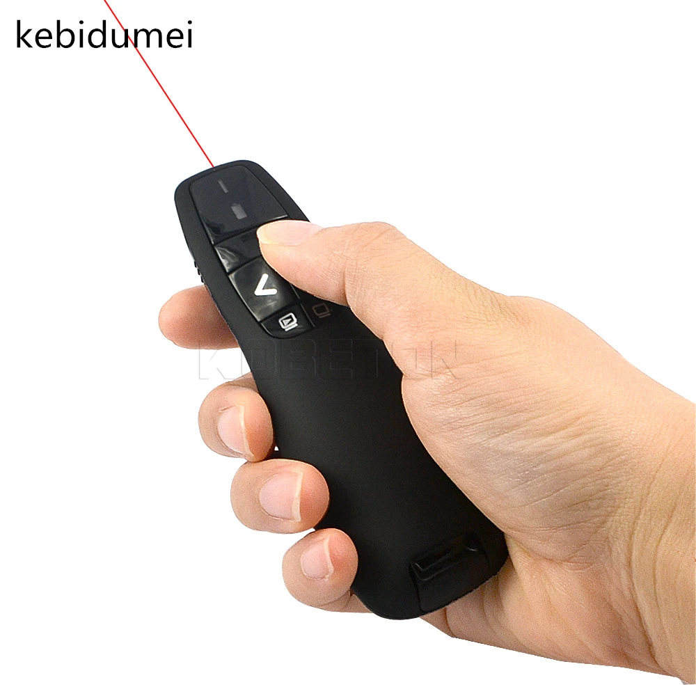 

kebidumei 1 pcs R400 2.4Ghz USB Wireless Presenter Laser Pointer PPT Remote Control for Powerpoint Presentation