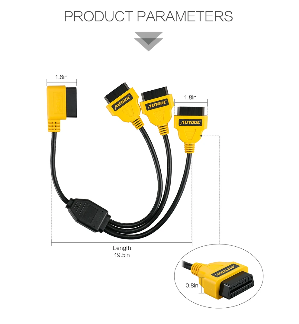 50 см OBD2 кабель 1 до 3 конвертер адаптер OBD2 сплиттер Y КАБЕЛЬ J1962M до 3-J1962F сплиттер OBD2 удлинитель
