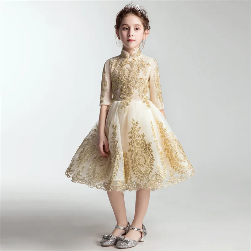 golden baby dress