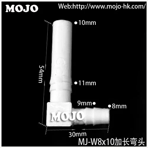 

-Free shipping!!MJ-W8x10 Reducing Elbow type pipe connector for 8mm-10mm out diameter(100pcs/lots)