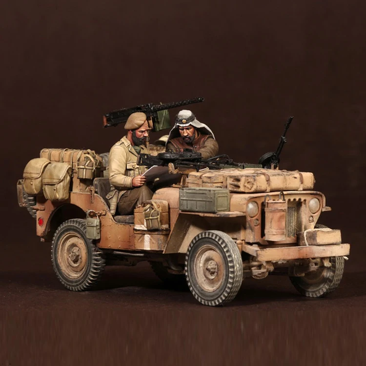 1/35 весы Неокрашенная Смола рисунок Jeep crew 2 Коллекция фигурок фигурка