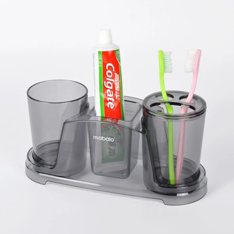 New 3Pcs/Set Tooth Brush Holder Wash Gargle Suit Tumbler Plastic Bracket Container Bathroom Accessories Set Free Shipping