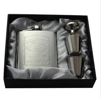 

1Set 7oz Stainless Steel Hip Flask Sets Whiskey Alcohol Liquor Wine Bottle Drink Mug with a Box Russian Pocket Flask