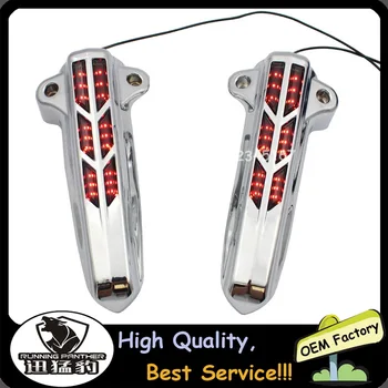 

2018 NEWEST LOWER FORK LEG COVERS BLACK CHROME WITH LED LIGHTS FOR HARLEY 2014-2017 2015 2016