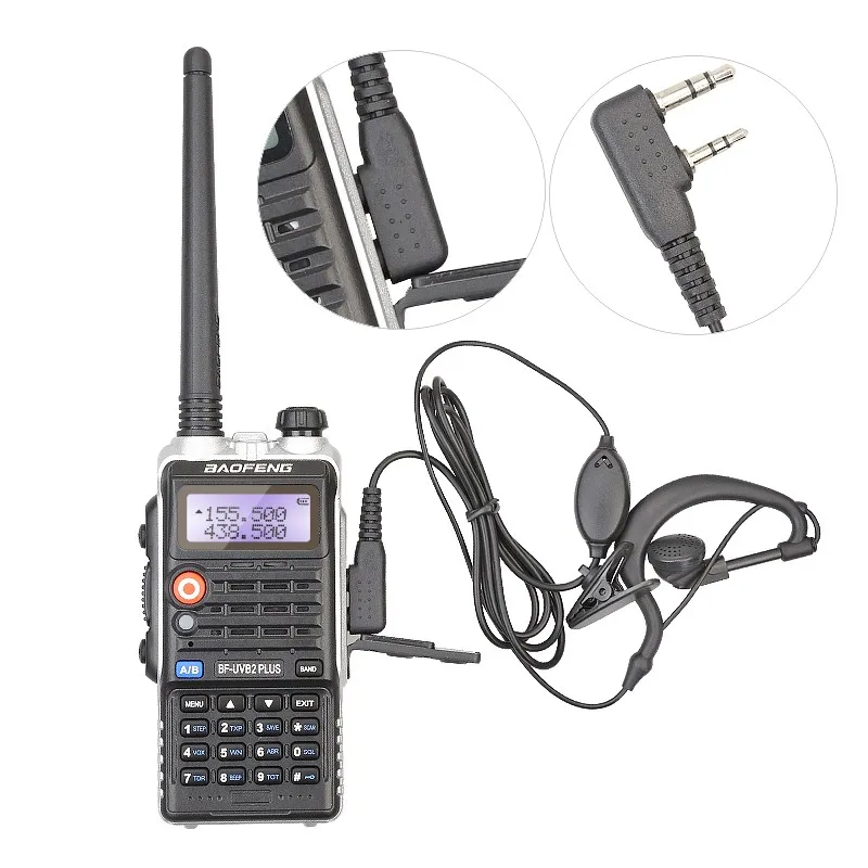 Новый 5 Вт Baofeng UV-B2 Плюс Dual Band 136-174/400-520 VHF/UHF B2 плюс мобильный Walkie Talkie гарнитуры