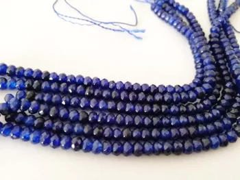 

jade deep blue roundel 4*2mm 14" for DIY jewelry making loose beads FPPJ wholesale beads nature gem stone coral