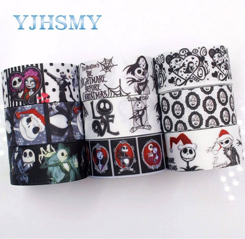 YJHSMY G-18927-1254 25 мм 5 ярдов ленты с изображением Хэллоуина Термальность печатным