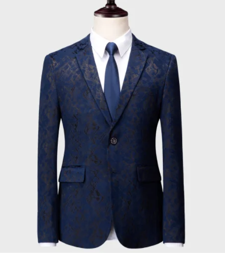 Новые высококачественные черные костюм Для мужчин деловой, Банкетный Свадебные Для мужчин костюмы куртка с жилетом и брюками большой Размеры 6XL - Цвет: Dark blue suit jacke