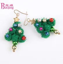 

New Arrival Fashion Tree Pompom Dangle Earrings Boucle d'oreille Women Party Christmas Gift boucle d'oreille Femme 2018