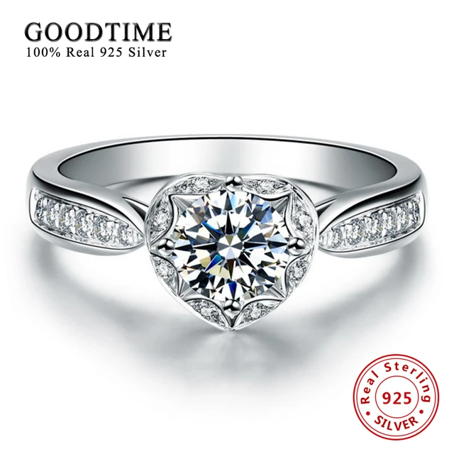 Silver Certificate Sterling Jewelry 925 Solid Wedding Silver Certificate Sterling Jewelry 925 Solid Wedding Ring Heart Love Promise Rings For