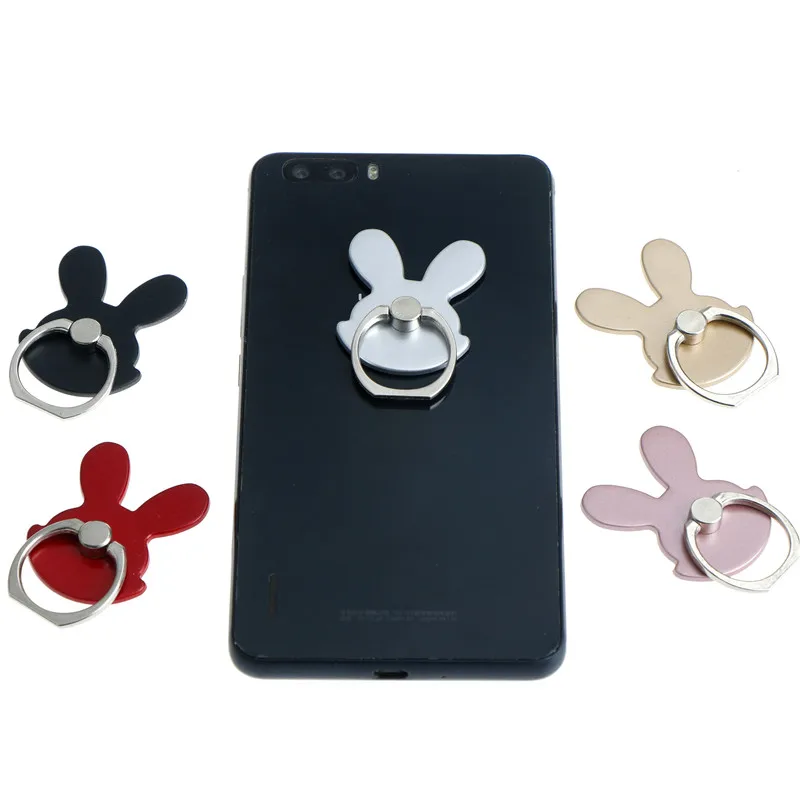 Universal Rabbit Design Phone Holder 360 Degree Metal Finger Ring Mobile Phone Stand Holder For iPhone Samsung