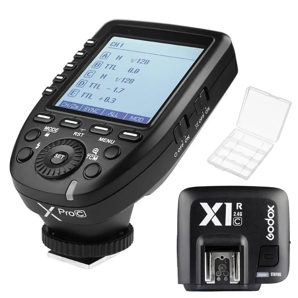 Godox XPro-C 2,4G E-TTL X Системы высокоскоростной Беспроводная синхронизация 1/8000 s вспышка триггера+ X1R-C ресивер для Canon EOS камеры