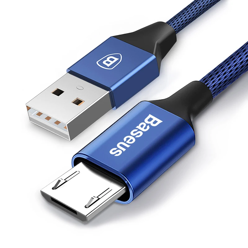 Кабель Micro USB Baseus для быстрой зарядки, кабель для зарядного устройства Microusb для samsung, Xiaomi, кабель для передачи данных, кабели для мобильных телефонов на базе Android, 1 м, 2 м - Цвет: Navy Blue