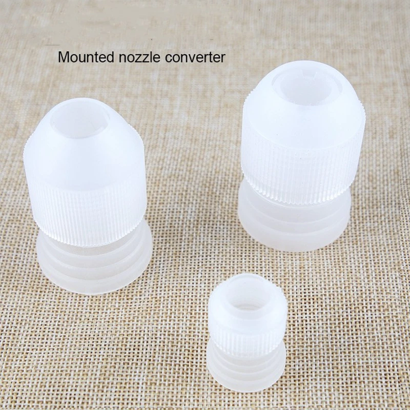 

Hifuar 3Pcs White Thicken Piping Bag Plastic Nozzle Converter Dessert Decorators Baking Tools Adapter Set Cake Decorating Set