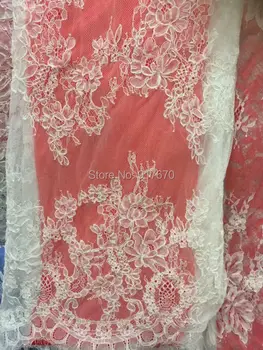 

Latest French Cord Lace Fabrics 3meters per pc, Mesh french lace fabric for wedding dress
