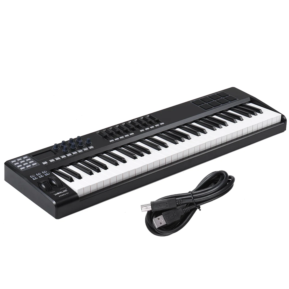 

High Quality 61-Key USB MIDI Keyboard Controller 8 Drum Pads with USB Cable MIDI Controller