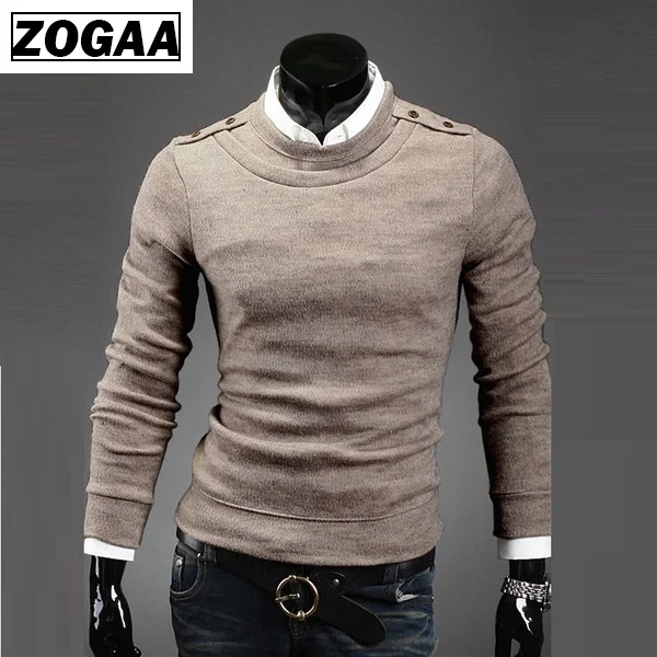 ZOGAA men sweaters New Business casual men's self-cultivation round-neck pullover tide knitted sweater