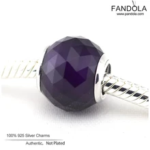 Геометрические граненые Стекло бусинами 925 пробы Серебряный Королевский Фиолетовый Кристалл бисер DIY ювелирных изделий для подвески Браслеты