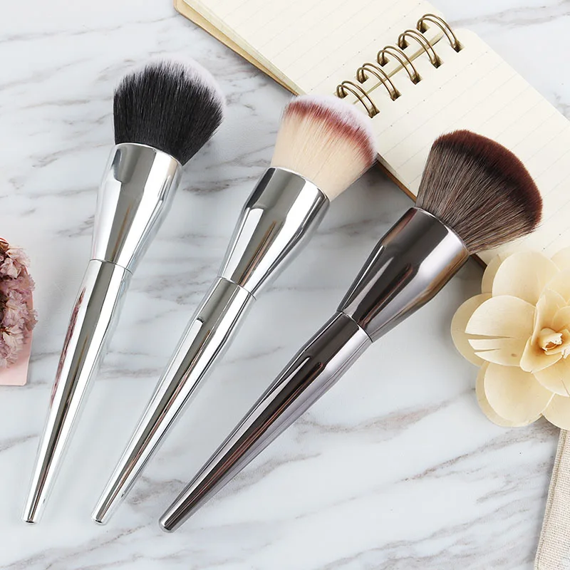 Very Big Powder Makeup Brush Face Foundation Blush Beauty Cosmetics Aluminum Make Up Brushes (10)