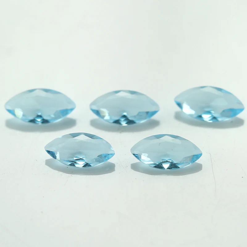 

100PCS 2x4~8x16mm Marqiuse Shape Loose Stone Brilliant Cut Light Sea Blue Color Glass gems beads For Jewelry DIY Stone