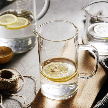 

1000ML 500ml 350ml Glass Mug Tea Pitcher Milk Cup Glass Tea Pitcher Fair Mugs Teacup with Scale Microwave Oven Can be Used