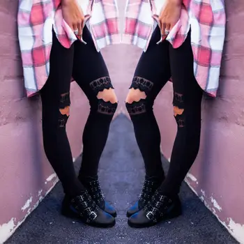 

2018 New Fashion Hot Popular Hot Women's Cotton Leggings Thermal Sexy Skinny Autumn Warm Lace Leggings Pants