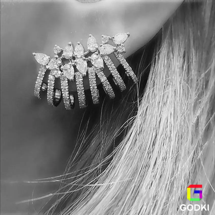 

GODKI Fashion Trendy Claws Cubic Zirconia Wedding EngagementParty Dress up Earring Fashion Jewelry for Women